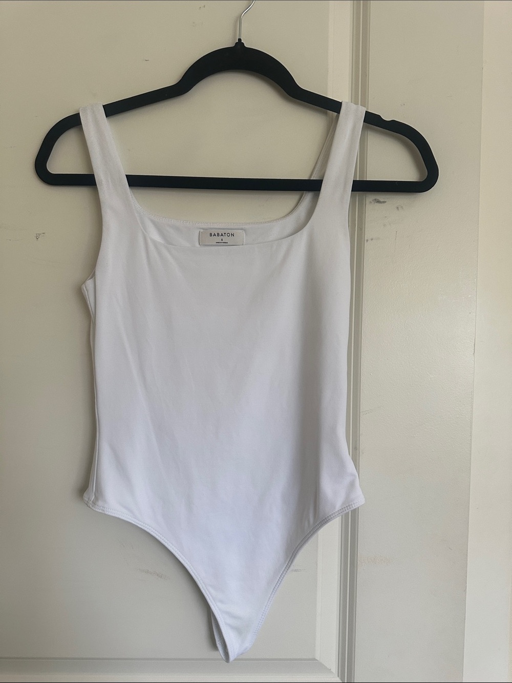 Babaton White Scoop Neck One-Piece Bodysuit